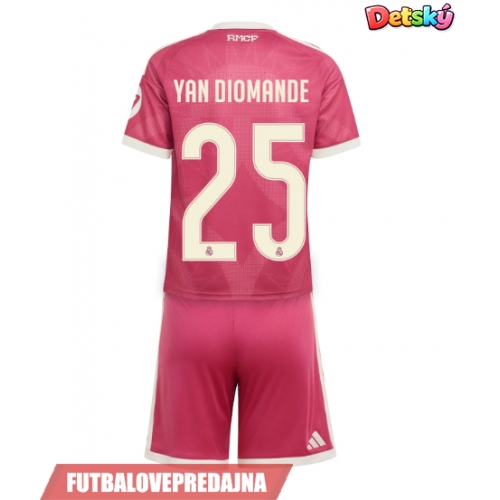 Lacne Dětský Futbalové dres Real Madrid Yan Diomande #25 2026-27 Krátky Rukáv - Tretina (+ trenírky)